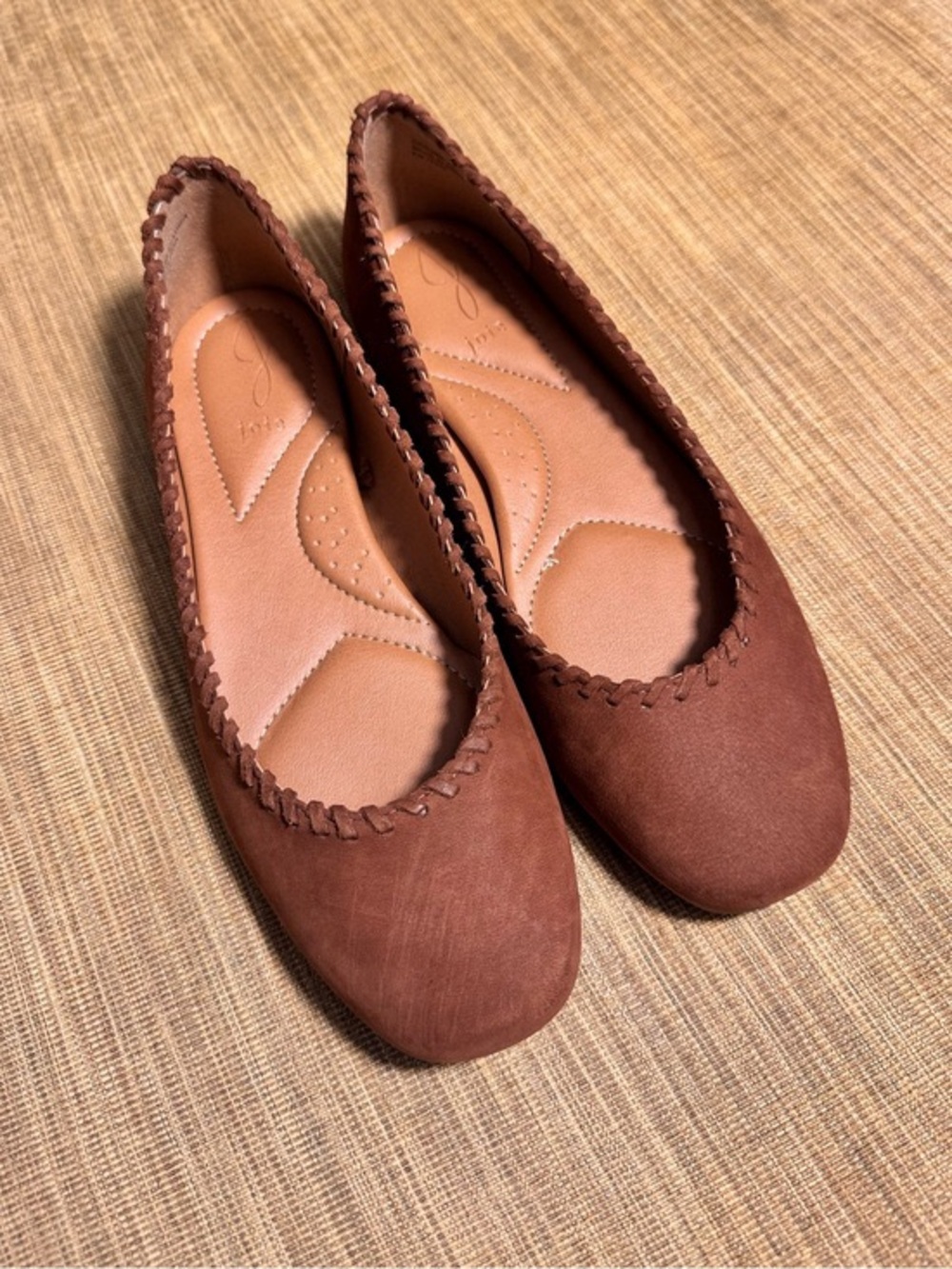 Joie Women's Chestnut Suede Whipstitch Ballet Flats